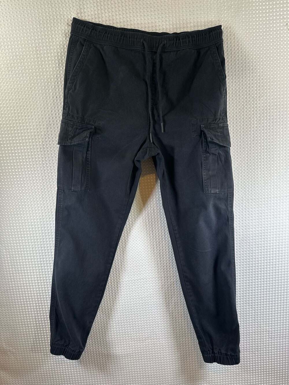 Aeropostale Men's Aero Cotton Twill Cargo Jogger Pants Black - Picture 4 of 9